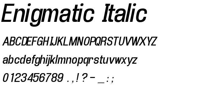 Enigmatic Italic font